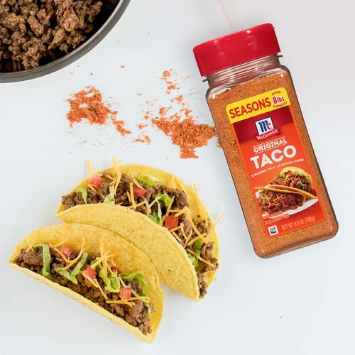 Vista 17 de McCormick Mezcla de condimentos para tacos, original, sin sabores artificiales, sin MSG añadido, calor suave y sabor clásico que toda la familia