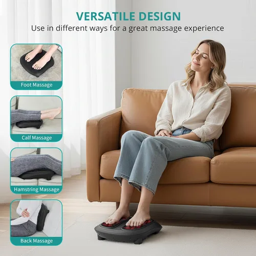 Vista 5 de Nekteck Masajeador de pies con calor, Máquina masajeadora de pies eléctrica Shiatsu con calor y amasado para neuropatía, fascitis plantar, masaje