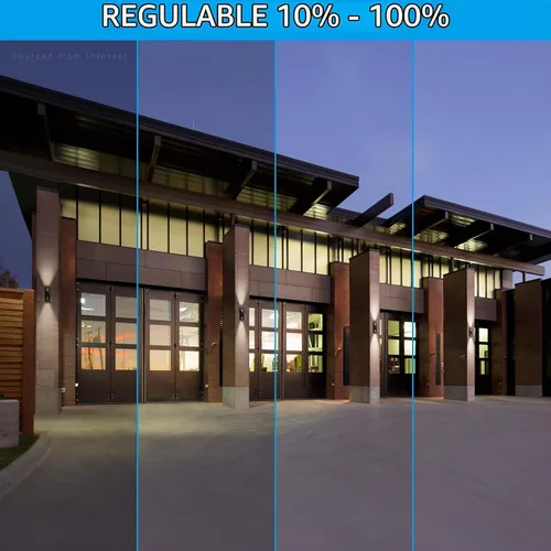 Vista 3 de LEONLITE Lámpara de pared LED regulable 5CCT arriba-abajo, 100-277V, CRI 90+, IP65 impermeable, regulable del 10% al 100% para exteriores