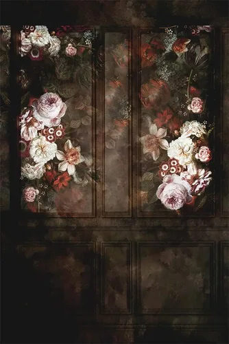 Vista 2 de Kate Fondo de fotos de flores abstractas de 5 x 7 pies para interiores, retro, floral, embarazada, fotografía de maternidad para estudio