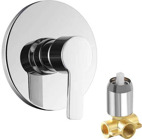 Vista 10 de Manija de válvula de ducha, kit de llave mezcladora de ducha de baño, válvulas de control de ducha de montaje en pared, válvulas rugosas de tina