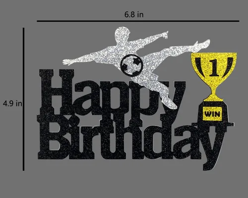 Vista 5 de Decoración de pastel de cumpleaños de fútbol, temática de fútbol para niños y adultos, fiesta de cumpleaños