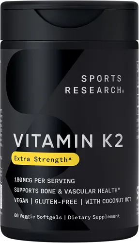 Vista 10 de 100 Microgramos de la vitamina K2 (como MK7) con aceite de coco orgánico para una mejor absorción, con MenaQ7 clínicamente probada y formulado sin