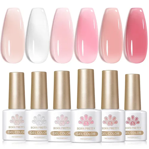 Vista 33 de BORN PRETTY Esmalte de uñas de gel de 6 colores marrón óxido, rojo moca, borgoña Juego de esmaltes de gel de otoño e invierno, tonos beige verde