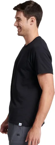 Vista 3 de Russell Athletic Camisetas Dri-Power de manga corta para hombre, absorben la humedad, protección contra olores, UPF 30+, tallas S-4x