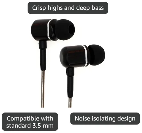 Vista 3 de Symphonized MTRX 2.0 - Auriculares intrauditivos de madera con micrófono y control de volumen, aislamiento de ruido, auriculares con cable
