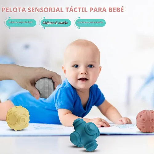 Vista 4 de Paquete de 4 Bolas Sensoriales para Bebé, Juego de Bolas de Uva Fáciles y de Textura Suave para Bebés, Juguetes Sensoriales de Apretar