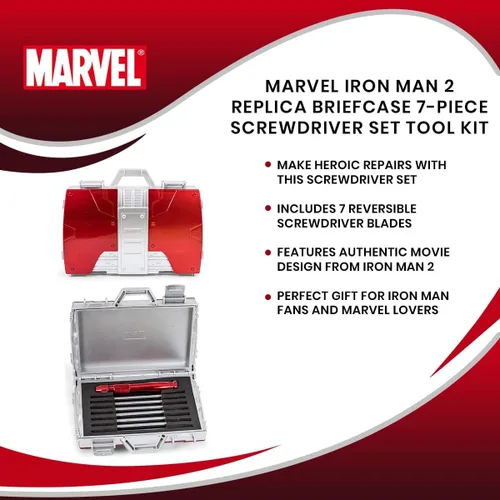 Vista 7 de Marvel Iron Man - Juego de herramientas de 2 réplicas de maletín de 7 piezas de destornilladores