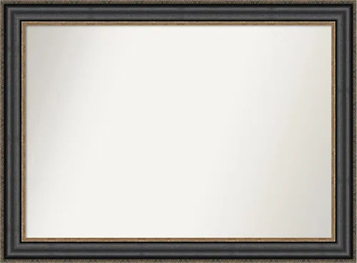 Vista 640 de Amanti Art Espejo personalizado, espejo de baño negro puente, espejo de pared o espejo de tocador de baño sobre el fregadero (26 x 26 pulgadas)