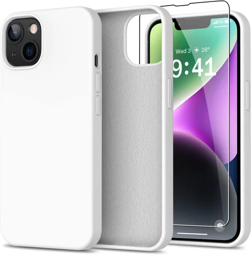 Vista 31 de bemal Funda para iPhone 14 Pro con protector de pantalla, silicona líquida de ajuste delgado, forro de microfibra suave, diseñada para mujeres