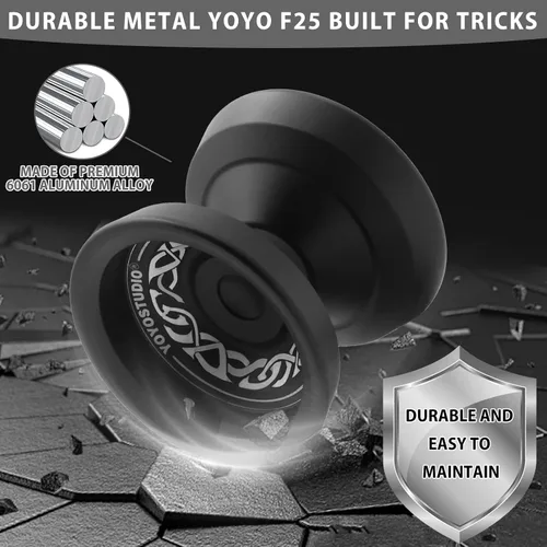 Vista 5 de YOYOSTUDIO Yoyo giratorio de dedo F25 para niños de 8 a 12 años y adultos, Yoyo profesional de doble propósito para todos los jugadores, yoyos