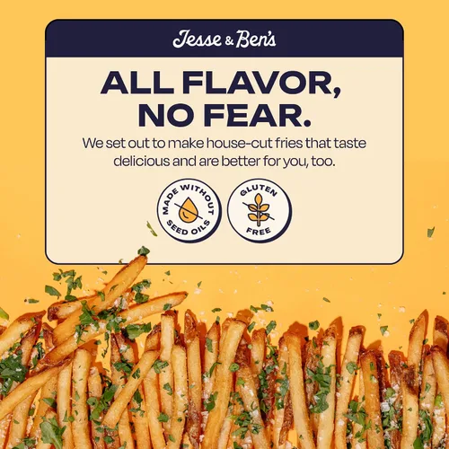 Vista 5 de Jesse & Ben's House-Cut Tallow & Sea Salt Fries, Made with Grass-Fed Beef Tallow, Gluten-Free, Non-GMO Frozen Potatoes, Healthy Snack with No Seed