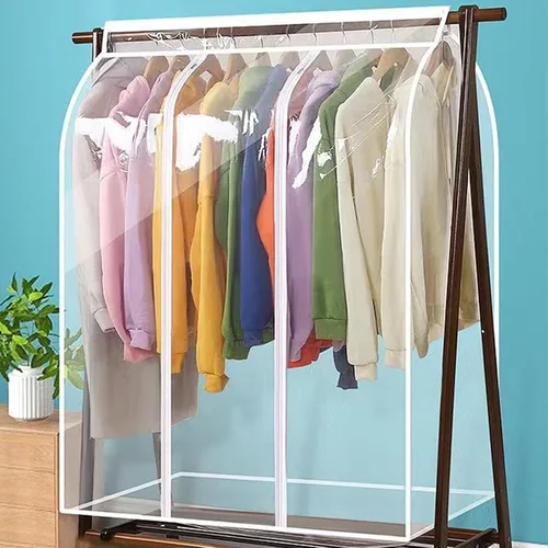 Vista 9 de 2 fundas para perchero de 50 pulgadas, a prueba de polvo, impermeables, para colgar ropa, bolsa de almacenamiento de ropa con cremallera