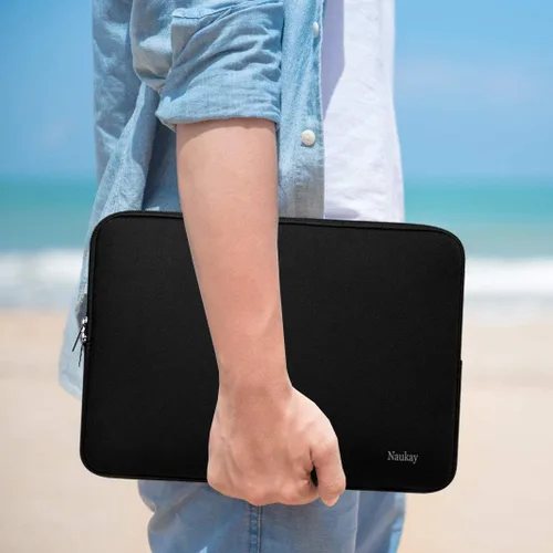Vista 6 de Naukay Funda para Laptop, Funda de Neopreno Resistente de 13-13.3 Pulgadas para Laptop/Computadora Portátil/Funda de Bolsillo para Computadora