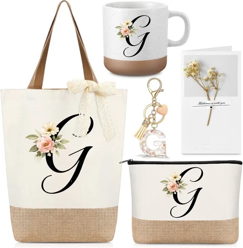 Vista 12 de Kacctyen Regalos iniciales con monograma para mujer, Blanco principal