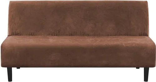 Vista 17 de H.VERSAILTEX - Funda para sofá de terciopelo real, para futón sin brazos, sofá, sofá cama, para proteger muebles, de terciopelo grueso y suave que