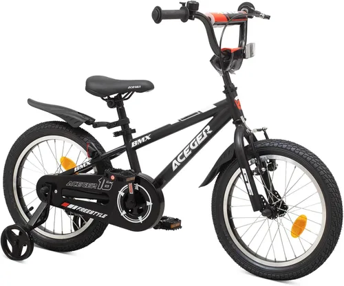 Vista 17 de ACEGER Bicicleta para niños de 2 a 10 años, estilo BMX, para niños y niñas de 2 a 10 años, bicicleta para niños de 12, 14 y 16 pulgadas, con ruedas