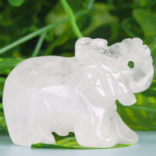 Vista 13 de YATOJUZI - Figura de elefante de cuarzo rosa de 5 cm decorativa, cristal curativo rosa, lindo, natural, tallado a mano, pulido, estatua de gema