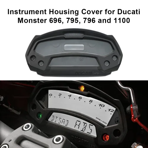 Vista 4 de Tapa de carcasa de instrumento de repuesto para Ducati Monster 696, 795, 796 y 1100