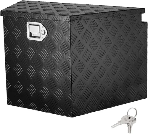 Vista 13 de VEVOR Caja de Lengüeta para Remolque, Caja de Herramientas de Placa Diamantada de Aleación de Aluminio, Caja de Herramientas Resistente Tuckbed