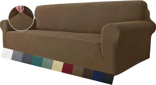 Vista 35 de MAXIJIN Funda elástica para silla con brazos, 1 pieza para sofá o silla de estar, funda antideslizante (31-46 pulgadas), protector de muebles que se