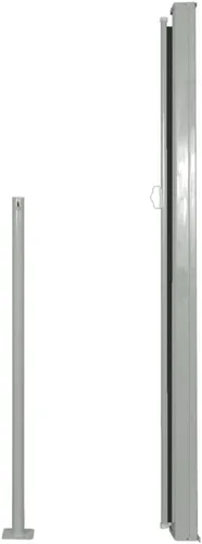Vista 2 de Pantalla de privacidad retráctil negra de 63 x 196.9 pulgadas, toldo lateral retráctil a prueba de rayos UV, divisor de privacidad resistente a