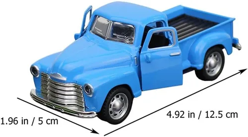 Vista 5 de Toyvian Modelo de autos clásicos de metal fundido a presión, figura de camioneta antigua, de aleación, vintage, coleccionable, juguete, mini