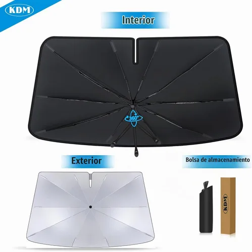 Vista 6 de KDM Parasol Estilo Paraguas para Parabrisas Apto para Dodge RAM ProMaster 2014-2024 Furgoneta de Carga de Tamaño Completo Chasis Cabina Furgoneta