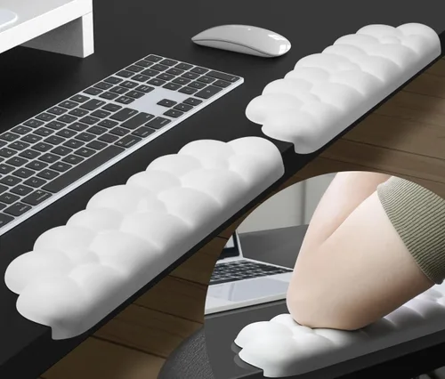 Vista 10 de JIKIOU Reposacoditos en forma de L para escritorio, almohadilla de espuma viscoelástica con soporte antideslizante para codo, paquete de 2 cojines