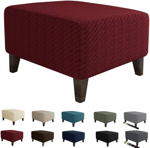 Vista 15 de MAXIJIN Fundas para otomano de jacquard, fundas protectoras para taburete plegable, protector de muebles, funda suave y gruesa rectangular