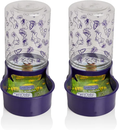 Vista 5 de Lixit Bebedero reversible para conejos y otros animales pequeños (paquete de 1), morado