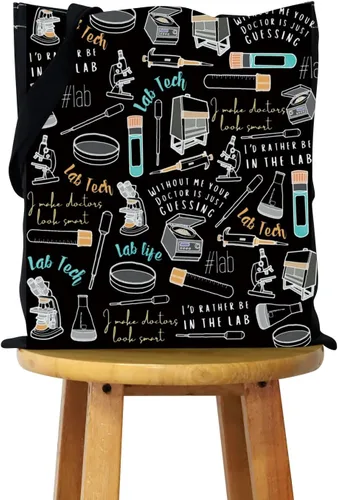 Vista 7 de WCGXKO Lab Tech Gift Western Lab Gift Laboratory Technician Lab Week Bolsa de maquillaje Bolsa de maquillaje (tecnología de laboratorio)