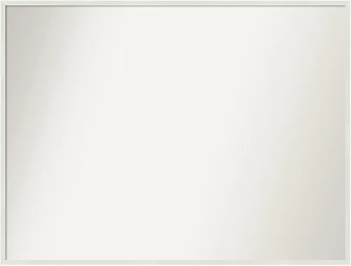 Vista 111 de Amanti Art Espejo de baño blanco para sobre el fregadero, 22 x 45 pulgadas, espejo de tocador rectangular blanco Lucie, marco de madera moderno