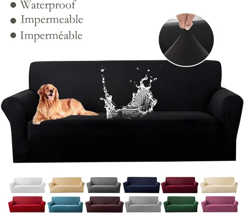 Vista 2 de MIPOPS Funda de sofá, funda de sofá elástica para sofá seccional, protector de muebles para muebles, sofás para mascotas, niños, perros y gatos Rojo
