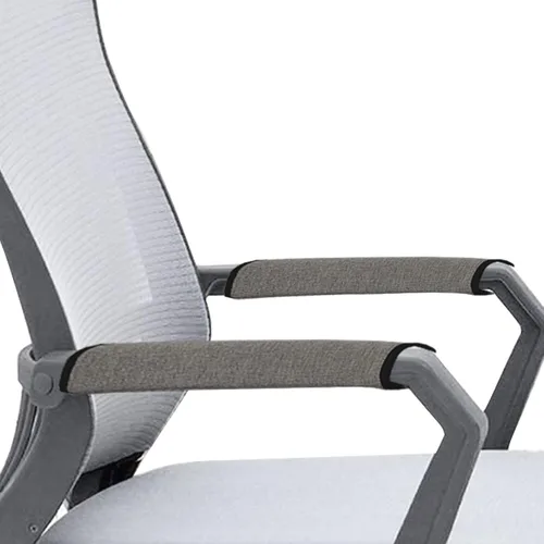 Vista 10 de Ntomtuex Juego de 2 fundas de lino para reposabrazos de silla de oficina, fundas ajustables para reposabrazos de silla de ruedas, protector