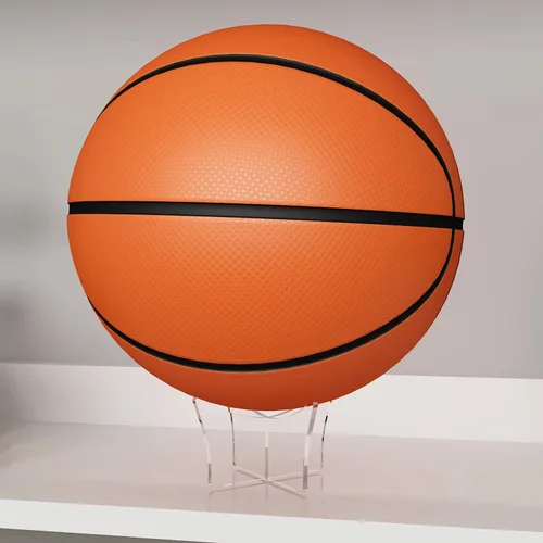 Vista 2 de Soporte de pelota acrílico grande HEMYLU 4.7x2.6 Pulgadas, paquete de 2 soportes de exhibición para fútbol, baloncesto, fútbol, claro, soporte