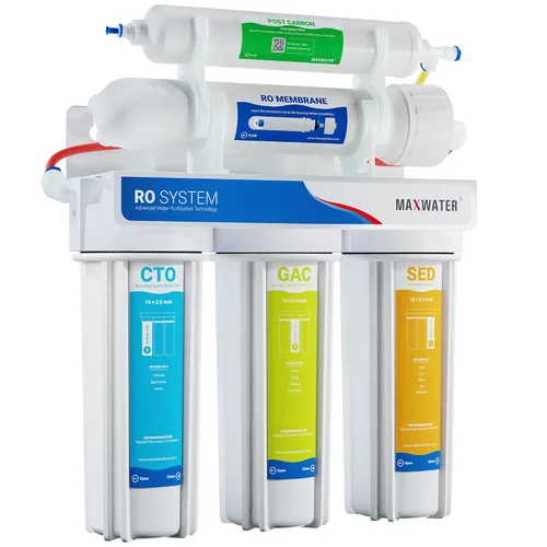 Vista 7 de Max Water 5 etapas 50 GPD (Galones Por Día) Sistema estándar de filtración de agua RO (Ósmosis Inversa) - Instalación bajo el fregadero/montaje