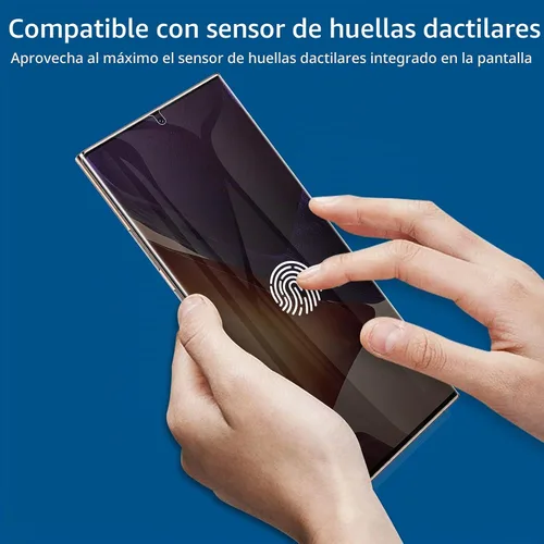 Vista 3 de LYWHL Protector de pantalla de privacidad para Samsung Note 20 Ultra, compatible con identificación de huellas dactilares, película flexible