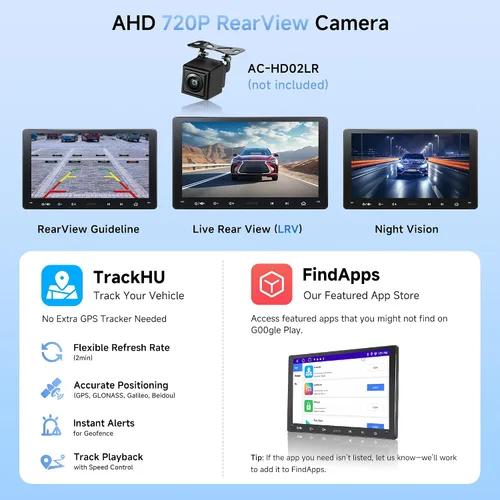 Vista 5 de A5L Estéreo Android de doble DIN de 9 pulgadas con escáner OBD2, CarPlay inalámbrico y Android Auto, Wi-Fi/Bluetooth/USB, seguimiento GPS, 24B EQ