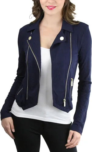 Vista 118 de ToBeInStyle Blazers de manga larga con cremallera y botones para mujer
