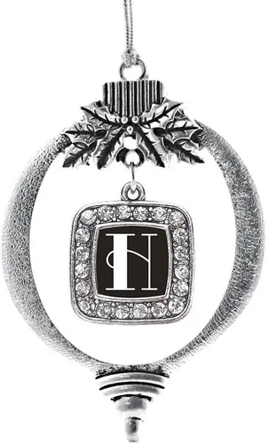 Vista 105 de Inspired Silver - Adorno con dije de reina de rodillo - Adornos navideños cuadrados de plata con joyas de circonita cúbica