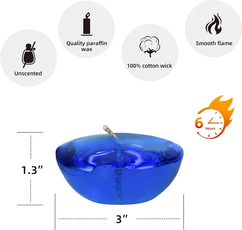 Vista 5 de Zest Candle Velas plegables de 6 piezas, 3 pulgadas, gel azul transparente