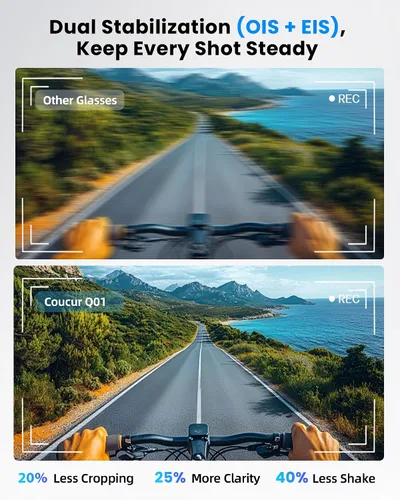 Vista 2 de Lentes inteligentes AI con cámara 4K, gafas de grabación de video con estabilización EIS y OIS, gafas de sol polarizadas, asistente de voz ChatGPT