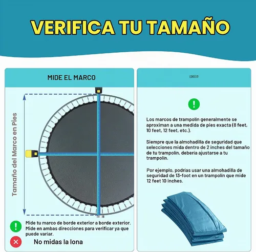 Vista 2 de Machrus Upper Bounce - Almohadilla de seguridad de repuesto para cama elástica de 6 pies a 16 pies redondas - Cubierta de resortes de cama elástica