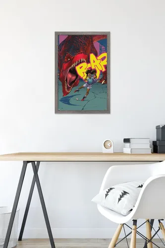 Vista 6 de Trends International Marvel Moon Girl & Devil Dinosaur - Póster de pared de rugido, 22.4 pulgadas de largo x 14.7 pulgadas, versión enmarcada