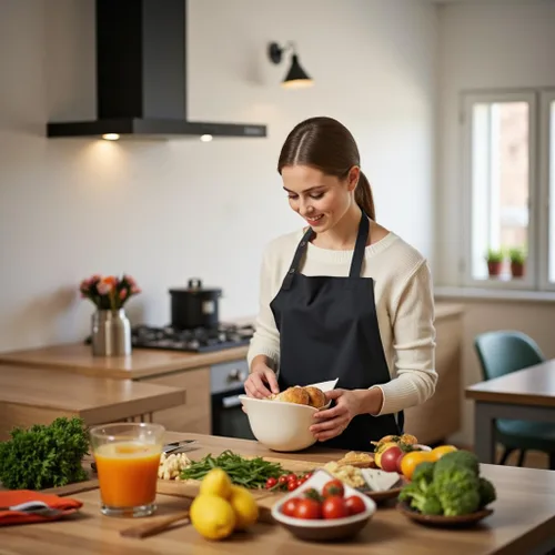 Vista 5 de Paquete de 2 delantales de cocina ajustables para mujeres y hombres con bolsillos, delantal de trabajo, parrilla, restaurante