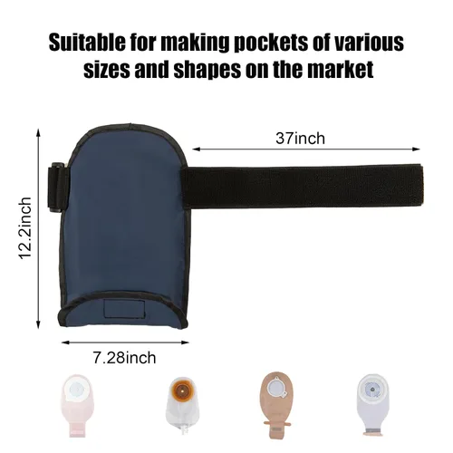 Vista 2 de Fundas de bolsa de ostomía impermeable para ducha, ajustable, universal, para colostomía, ileostomía, cinturón de apoyo, suministros de ostomía
