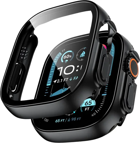 Vista 27 de TAURI - Juego de 2 carcasas rígidas para Apple Watch Series 10 (2024) 46mm, con protector de pantalla de cristal templado PC
