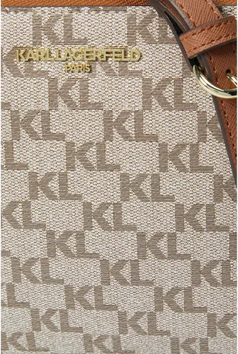 Vista 4 de Karl Lagerfeld Paris Adele TZ - Bandolera cruzada color almendragris topo, talla única, Almendragris pardo