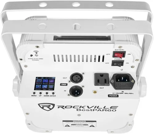 Vista 6 de 2 Rockville Best PAR 60 - Luces de lavado recargables blancas inalámbricas DMX+RGBWA+UV